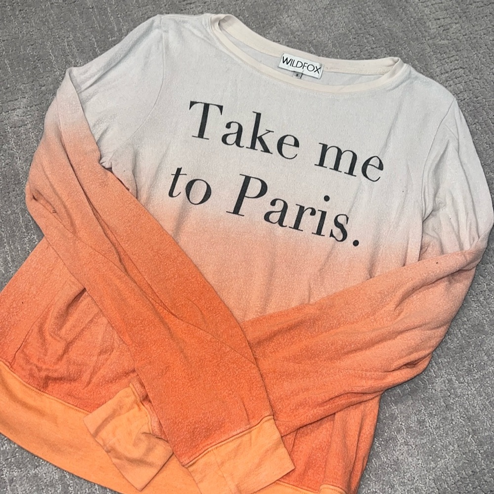 Wildfox Take Me to Paris Ombré Baggy Beach Jumper